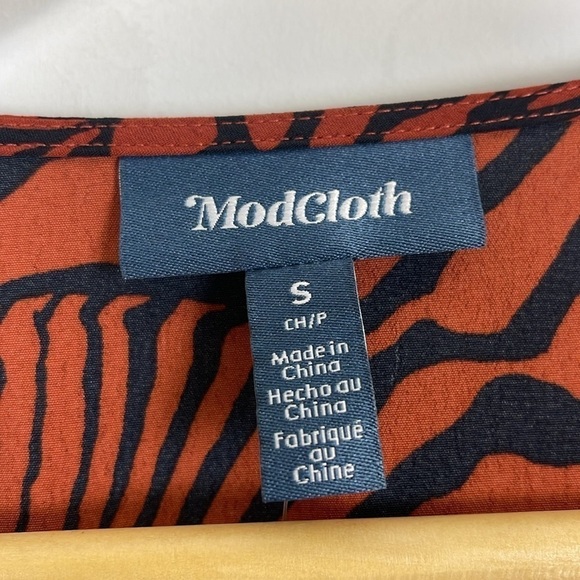ModCloth wrap dress rust colour size small - Picture 4 of 9